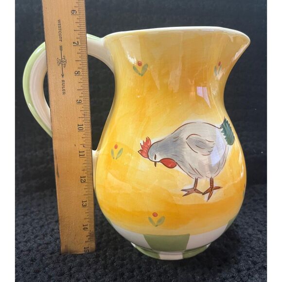 Herman Dodge & Son Vintage Hand Painted Marianne Vinich Rooster Ceramic Pitcher - Picture 6 of 7